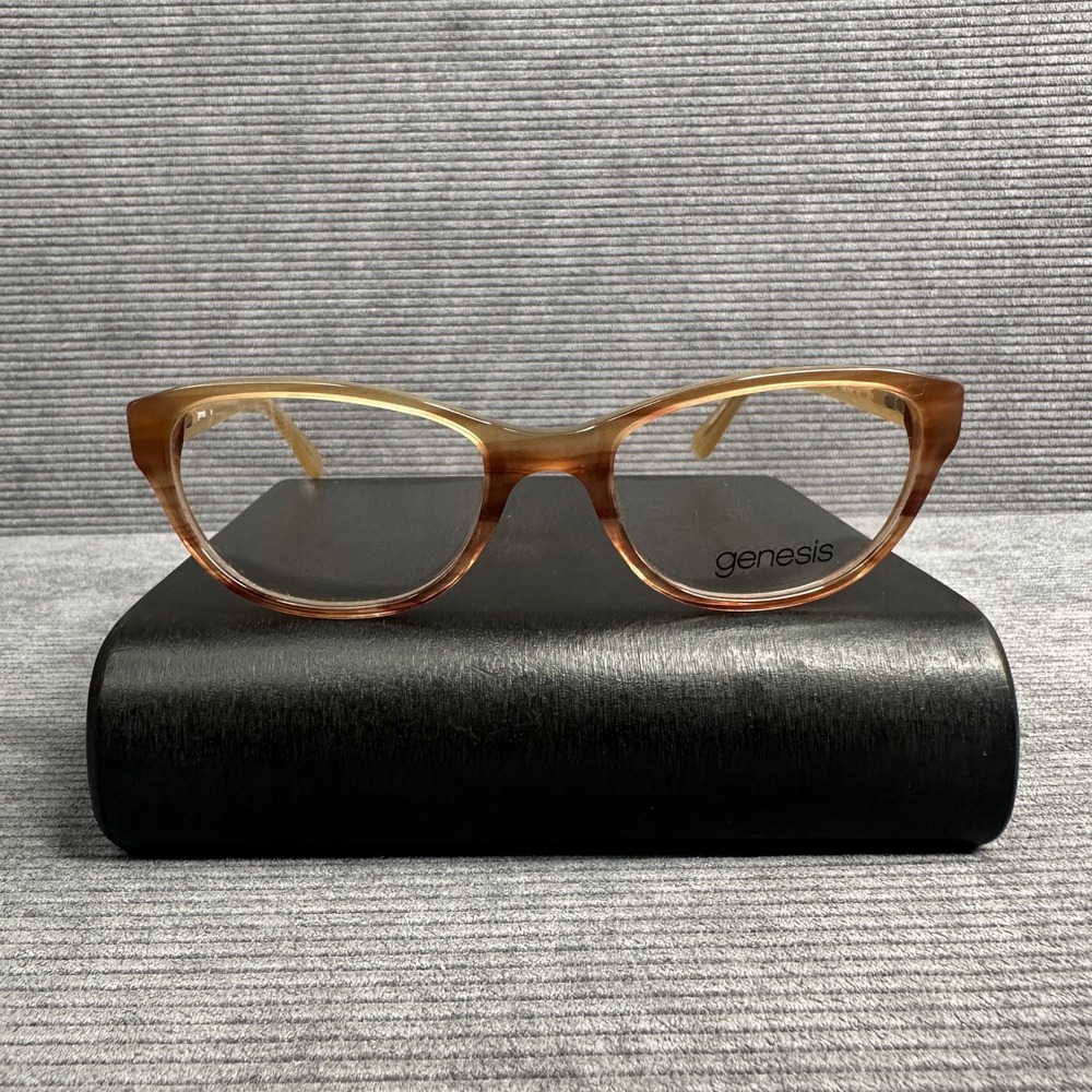 Genesis G5021 Blonde Cat Eye Y2k Eyeglass Frames 50-15-135 Brown Gradient